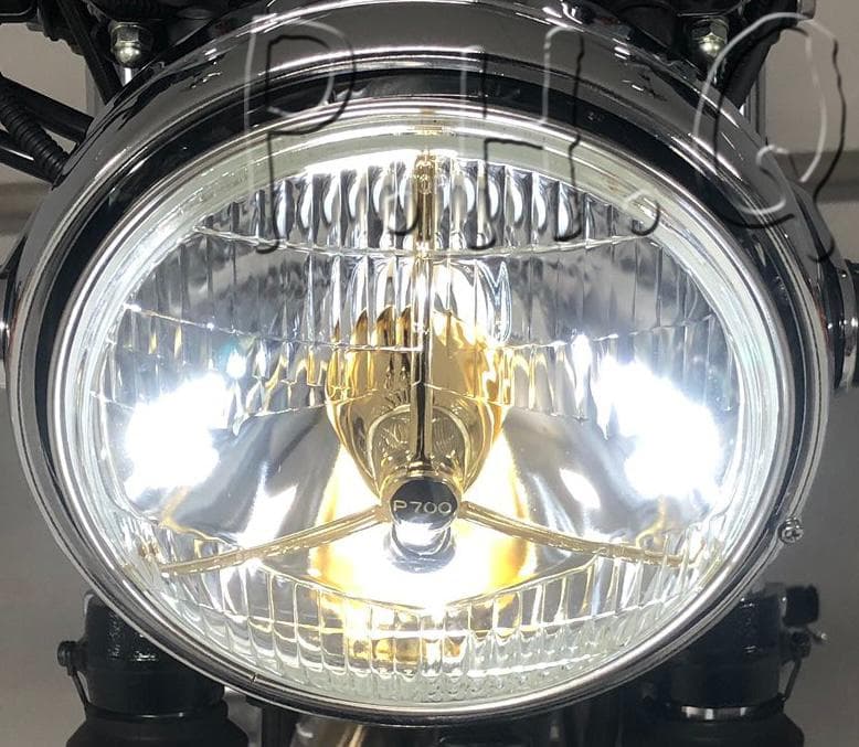 シルバー スリーポイント ヘッドライト ルーカス SR400 Z1 Z2 CB