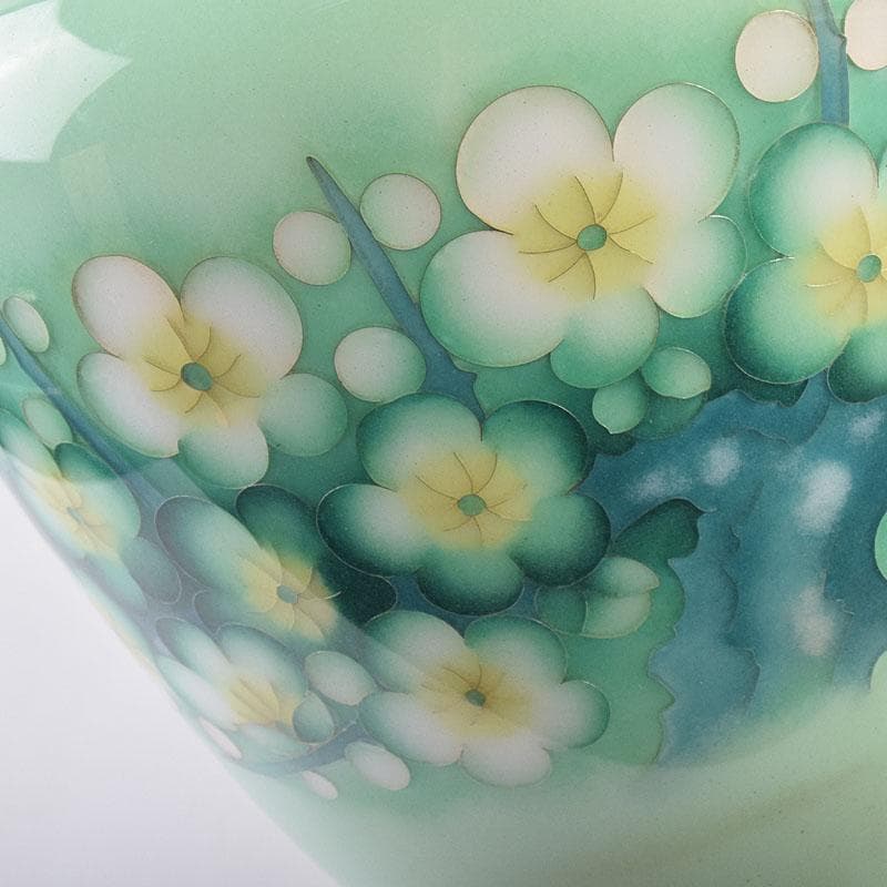 七宝焼 花文 花瓶 唐木台付 共箱 M R8887H - メルカリ