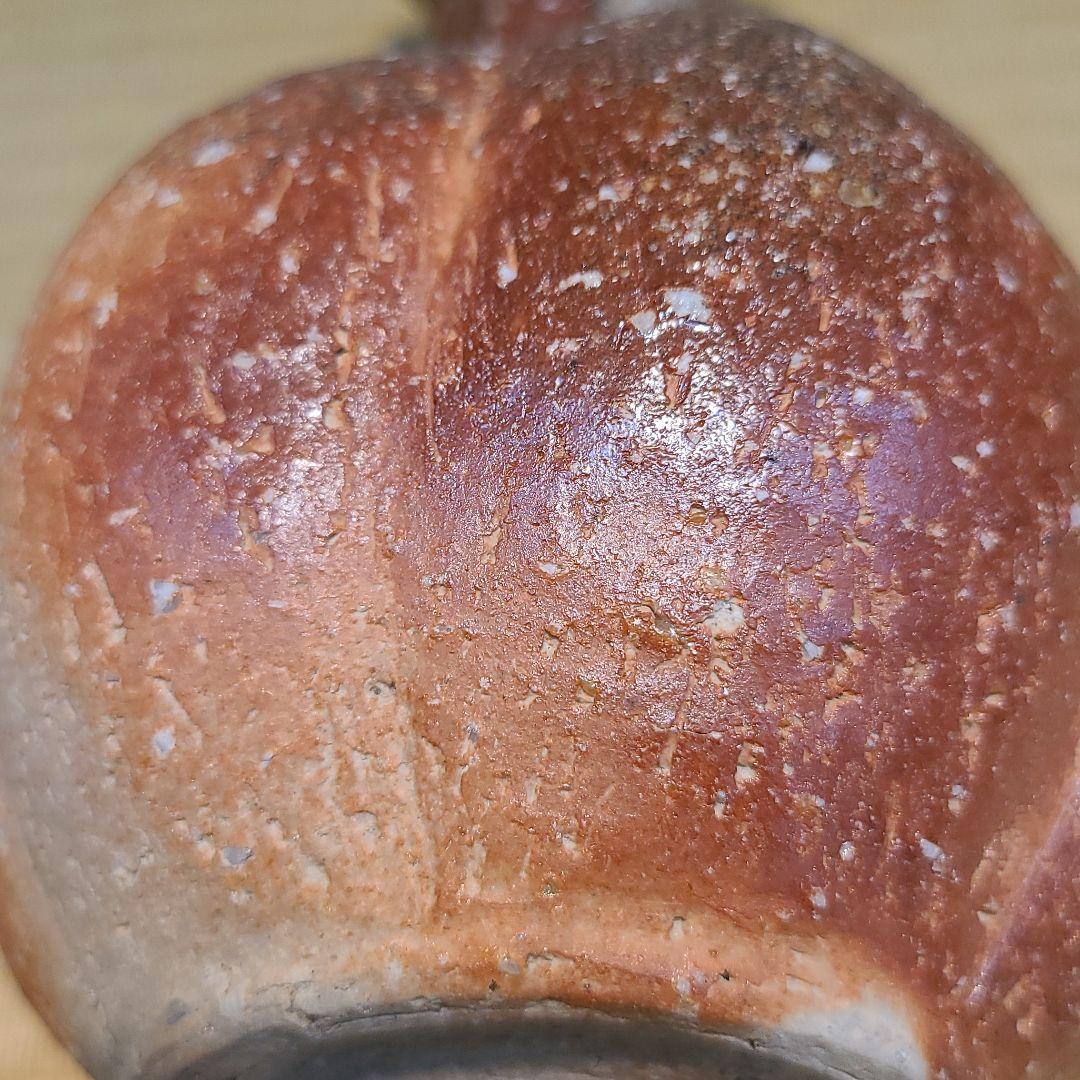 信楽焼 高橋美子作 工場 輪花口花入 高さ7.5寸（約22cm） 共箱 本物