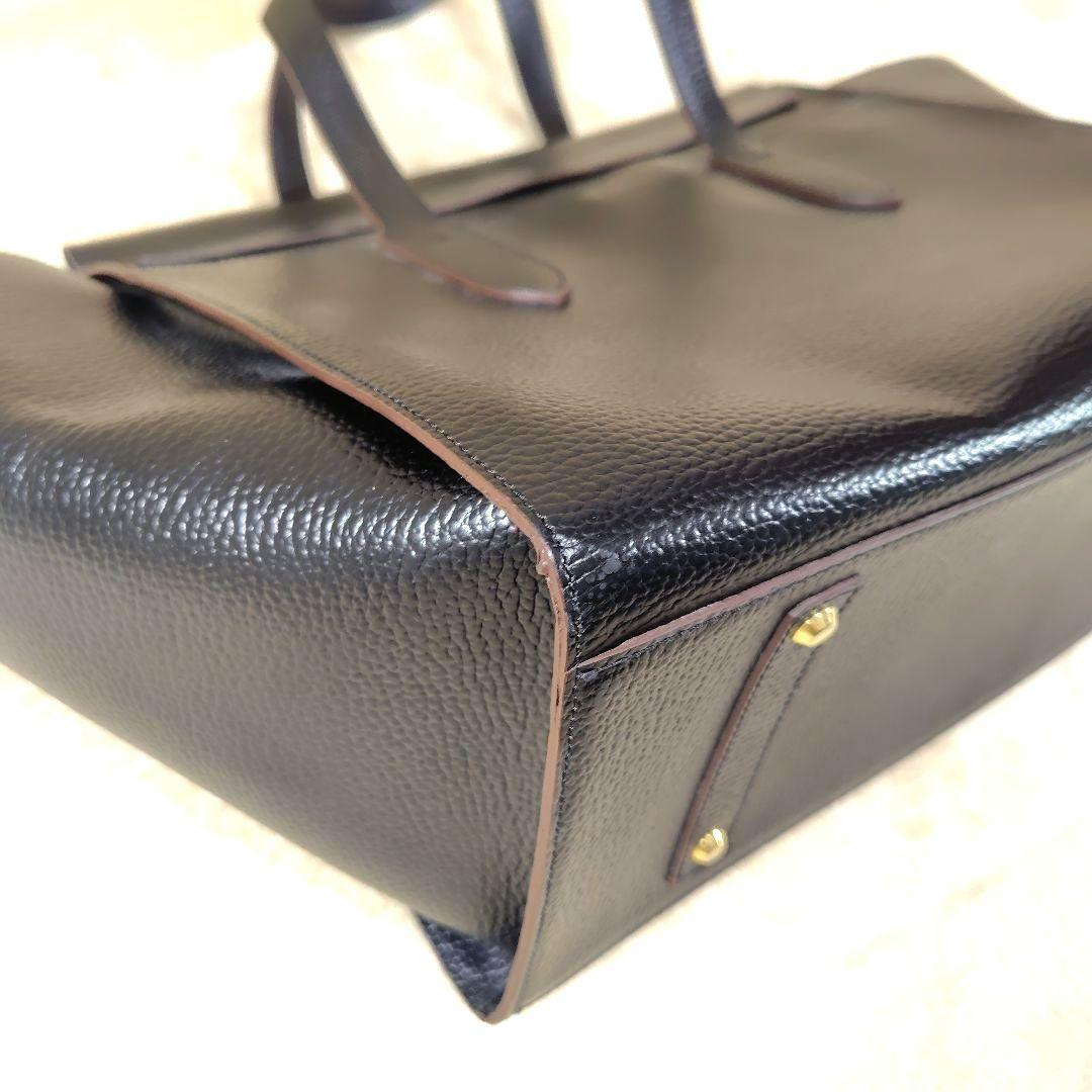 未使用級 ATAO ピッコラ バンドバッグ トートバッグ レザー ブラック ロゴ