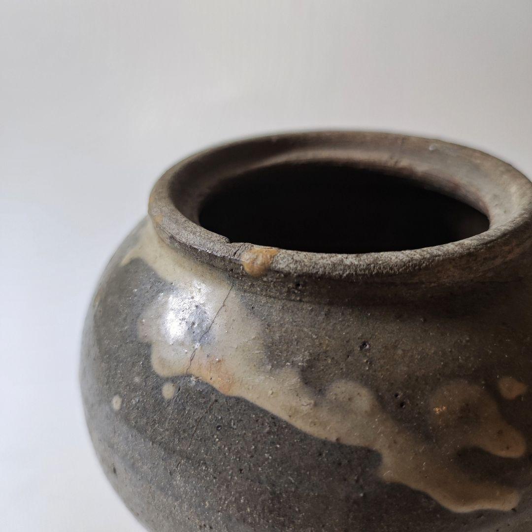 古丹波 白釉流しうるか壺