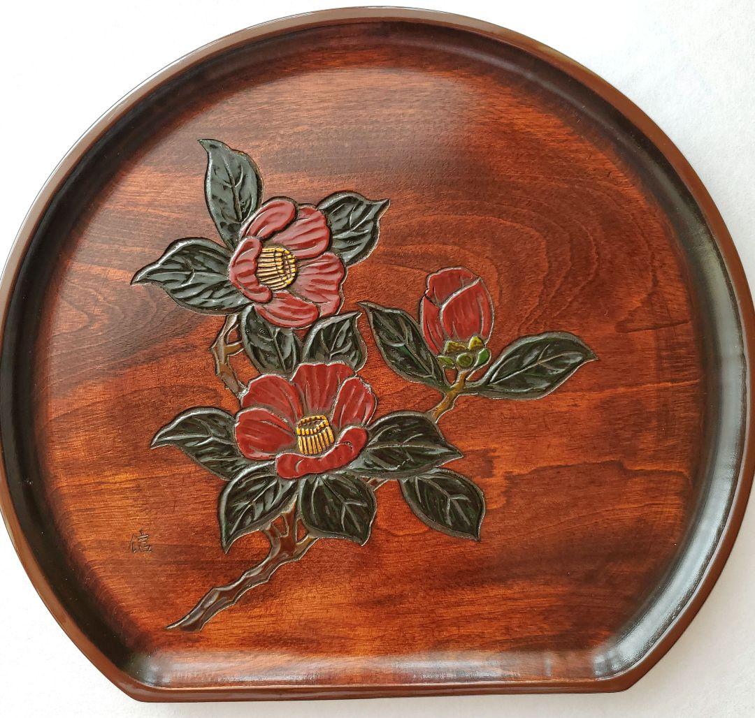 讃岐彫り漆器 半月盆5枚組