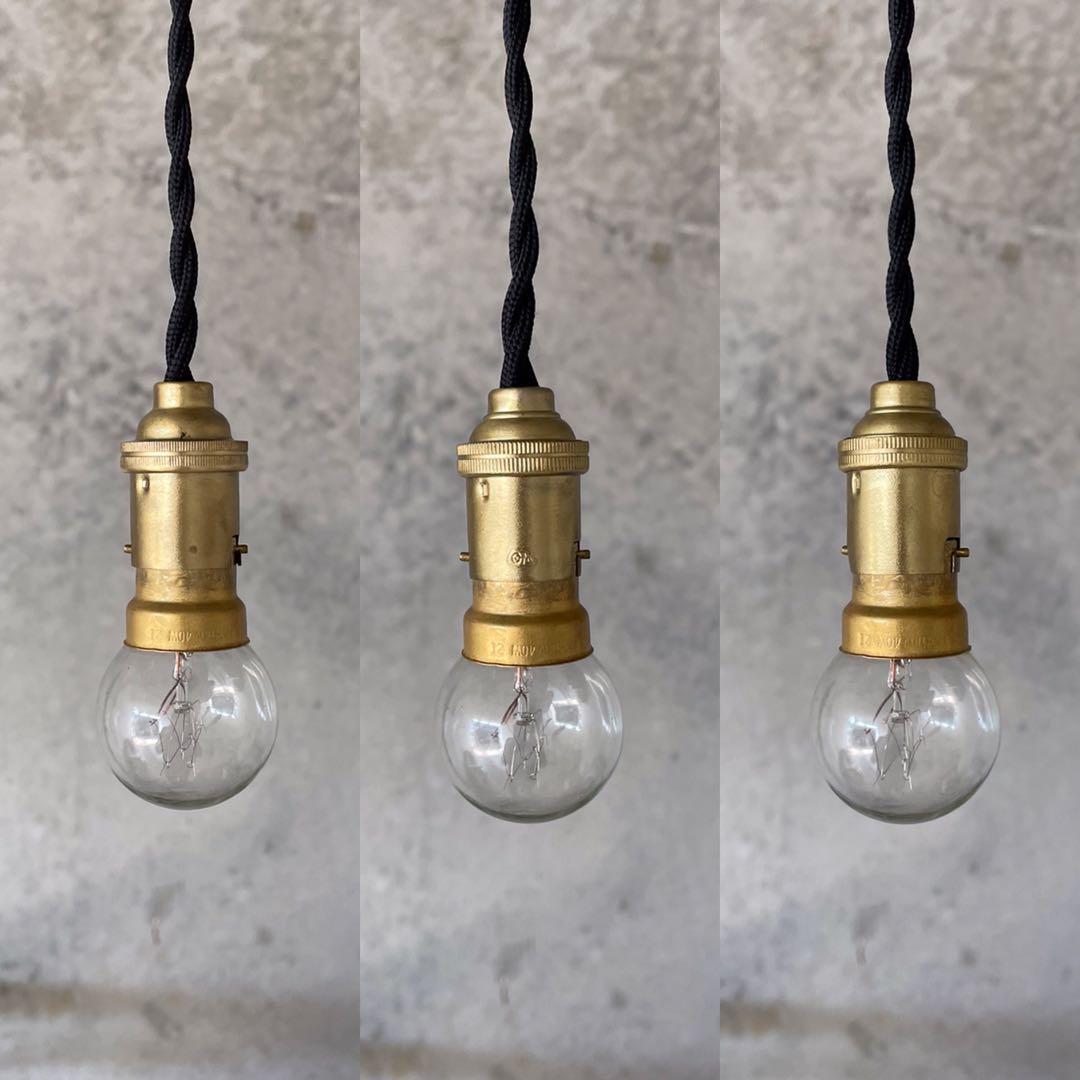 bk12. 送料無料！フランスアンティーク 3個セット 吊り下げ ソケットランプ