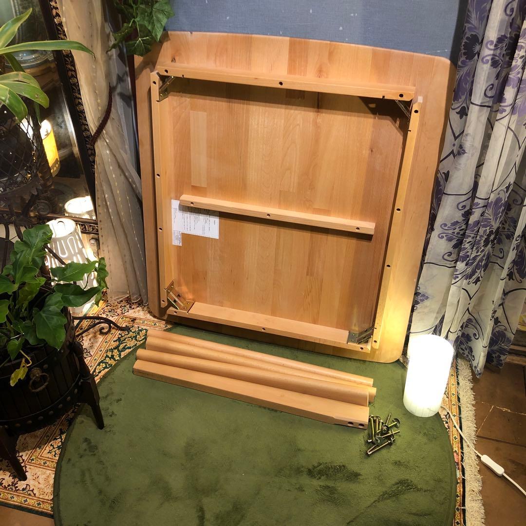 極美品　アルダー　ソリッド　テーパードレッグ　コンパクト　ダイニングテーブル