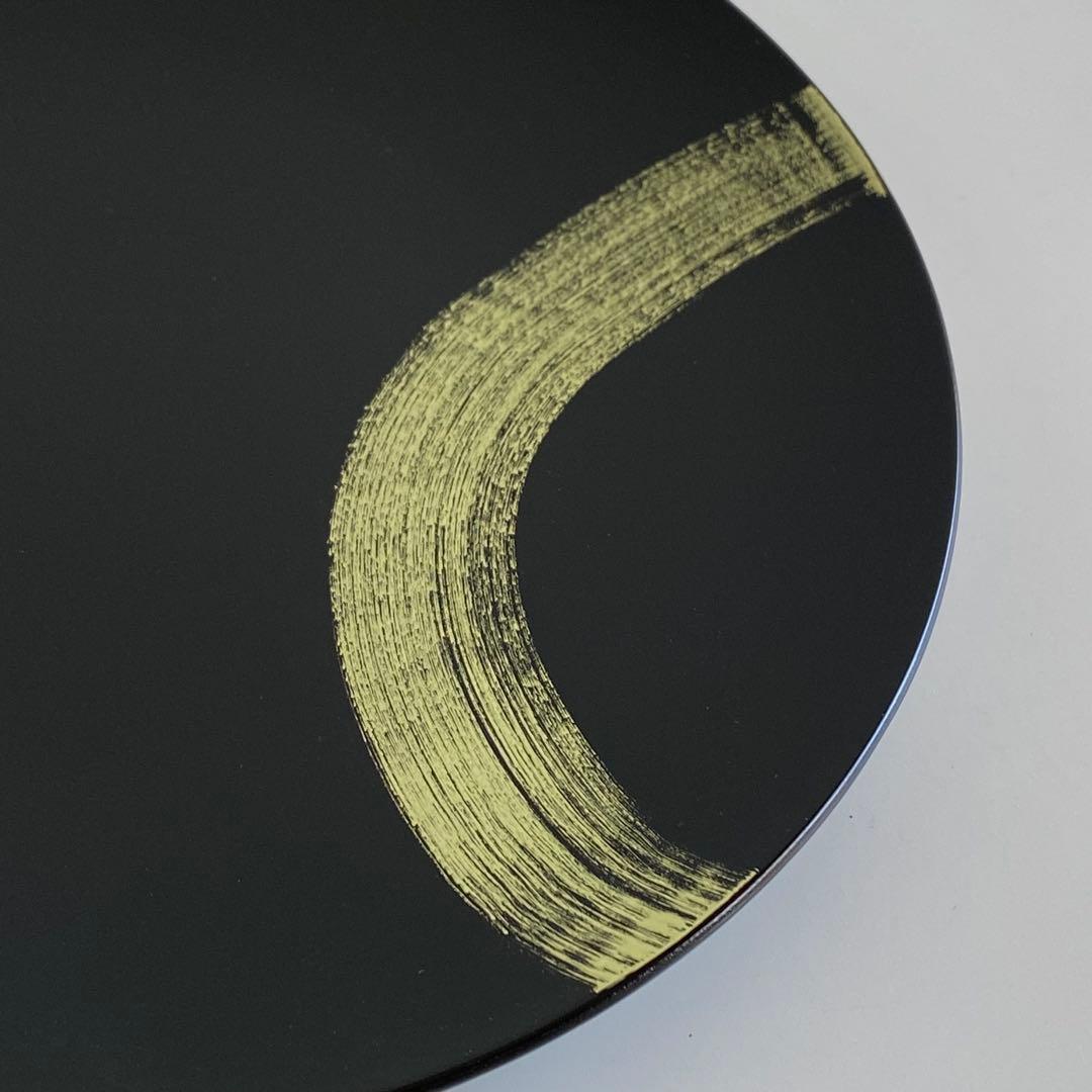 新品未使用品 山田平安堂 プレート大 2枚セット 海龍 飾皿 漆器