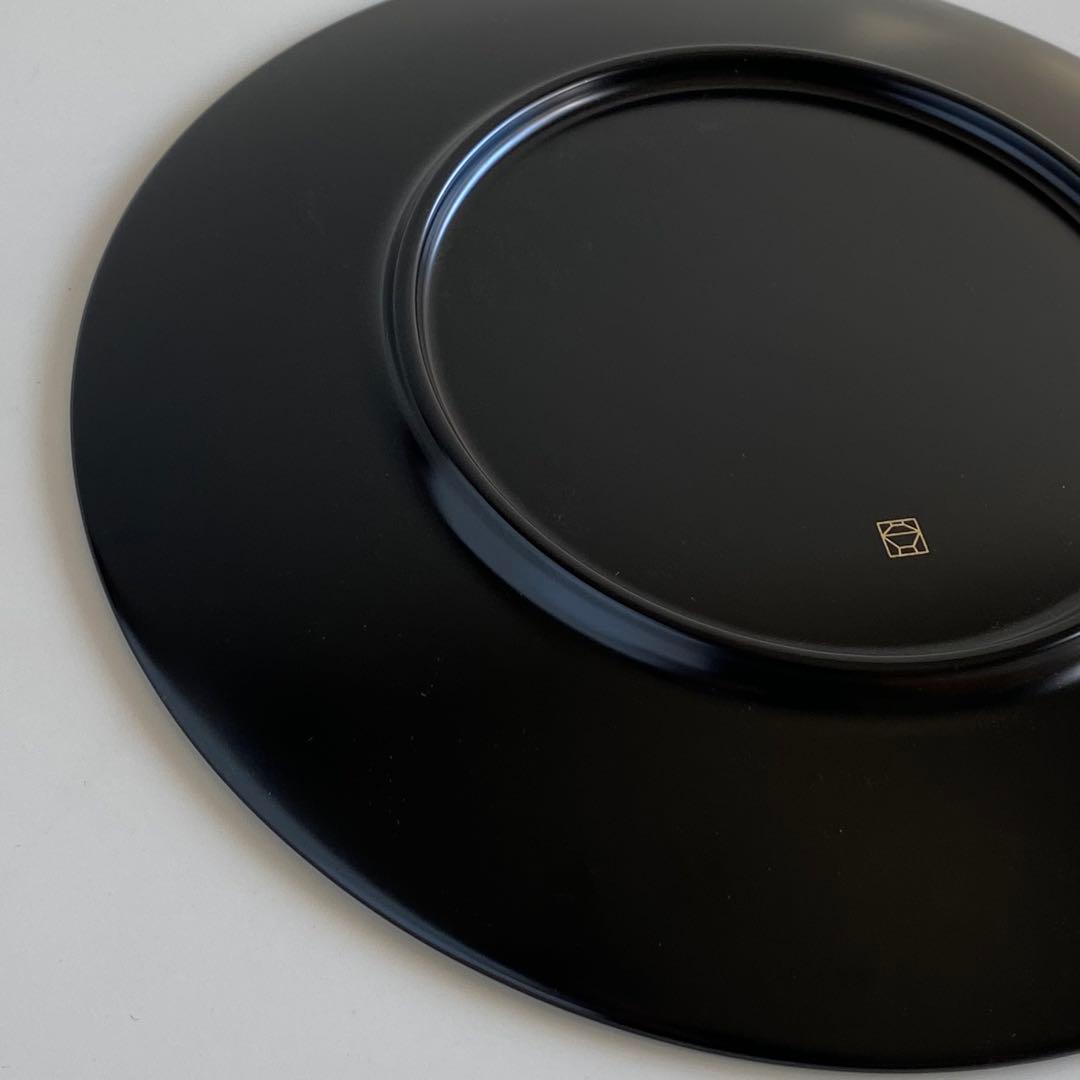 新品未使用品 山田平安堂 プレート大 2枚セット 海龍 飾皿 漆器