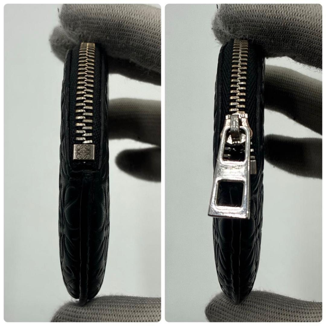 美品 LOEWE ケース クッキー リピートアナグラム レザー ブラック