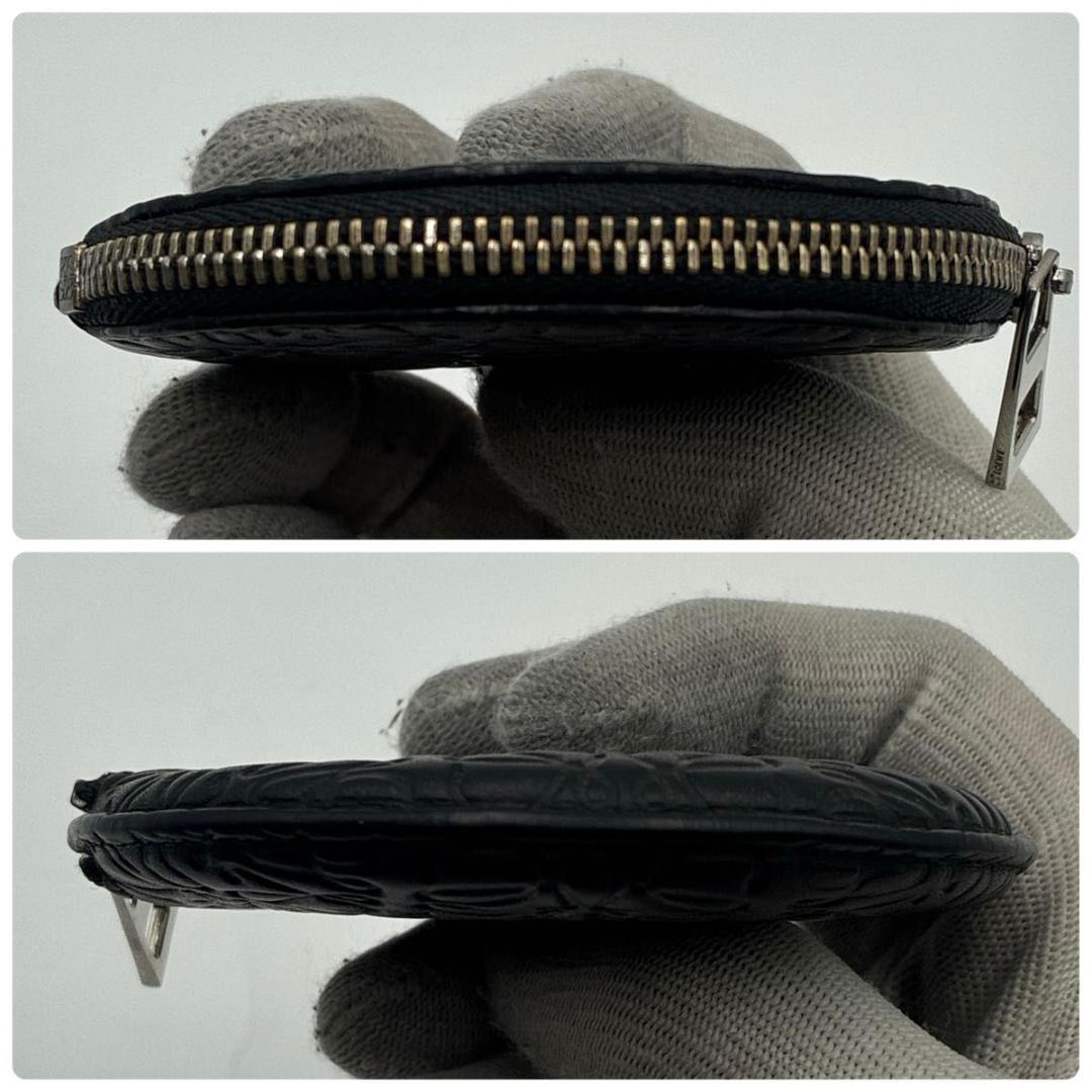 美品 LOEWE ケース クッキー リピートアナグラム レザー ブラック