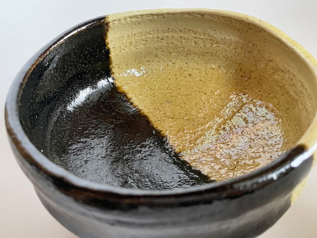 陶芸家 楽吉左衛門 楽了入？ 掛分 茶碗 楽焼 箱書なし 茶道具