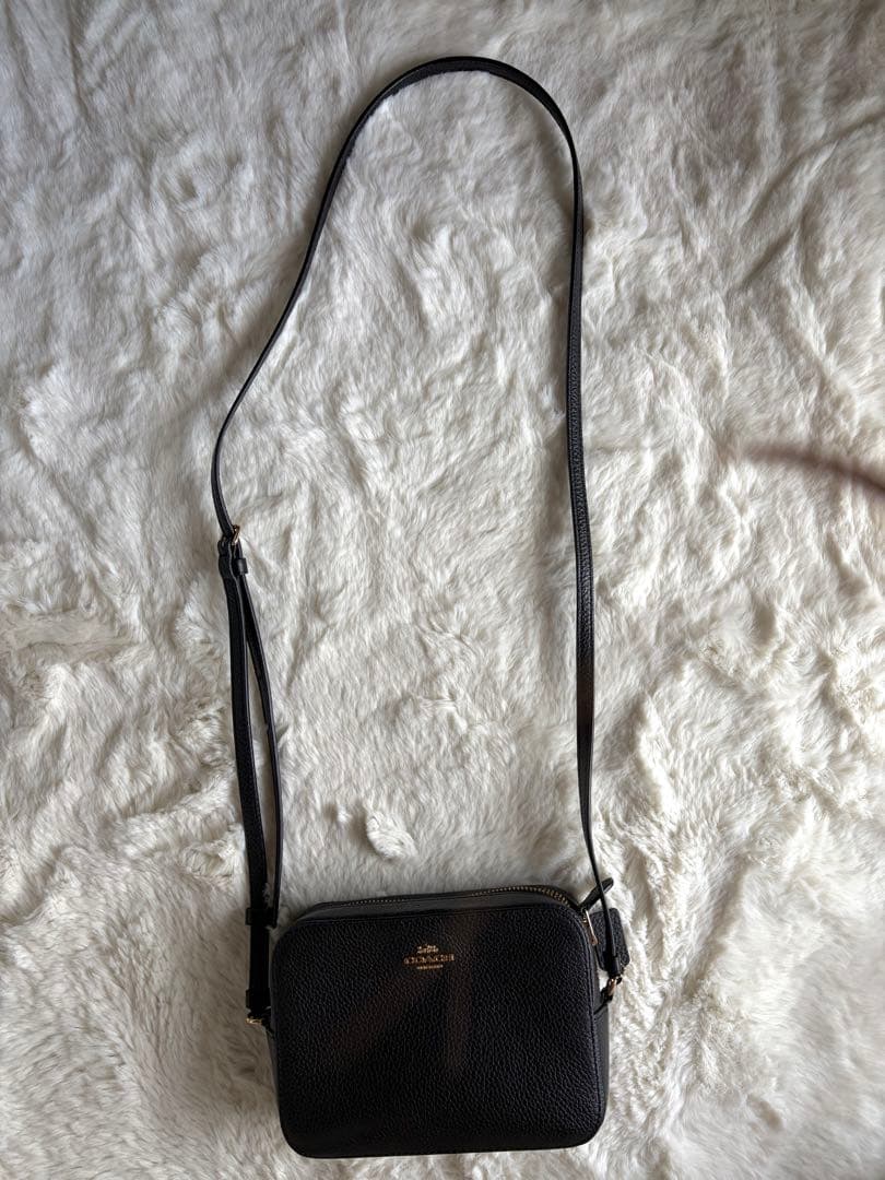 COACH コーチ ブラック レザー カメラバッグ ショルダー 革 バッグ