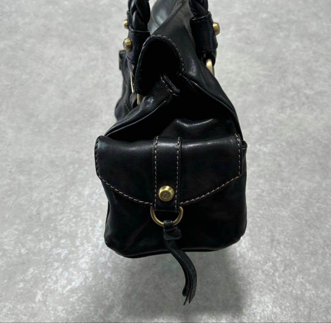 バッグ lether gimmick mini boston bag black y2k