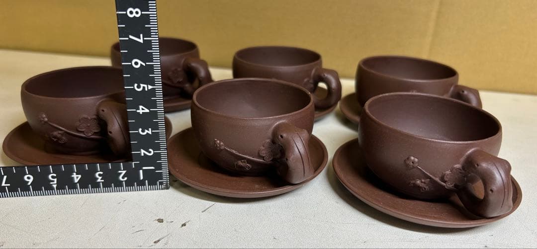 P98 中国 宜興紫砂 手彫梅模様 工芸急須 廃盤品 紫砂壺 手作り茶壺の