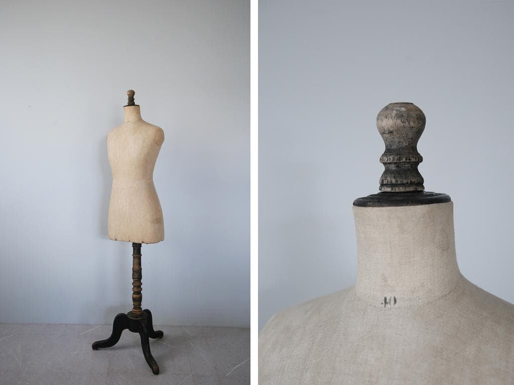 フランスアンティーク木製レディーストルソー/女性ボディ/マネキン90