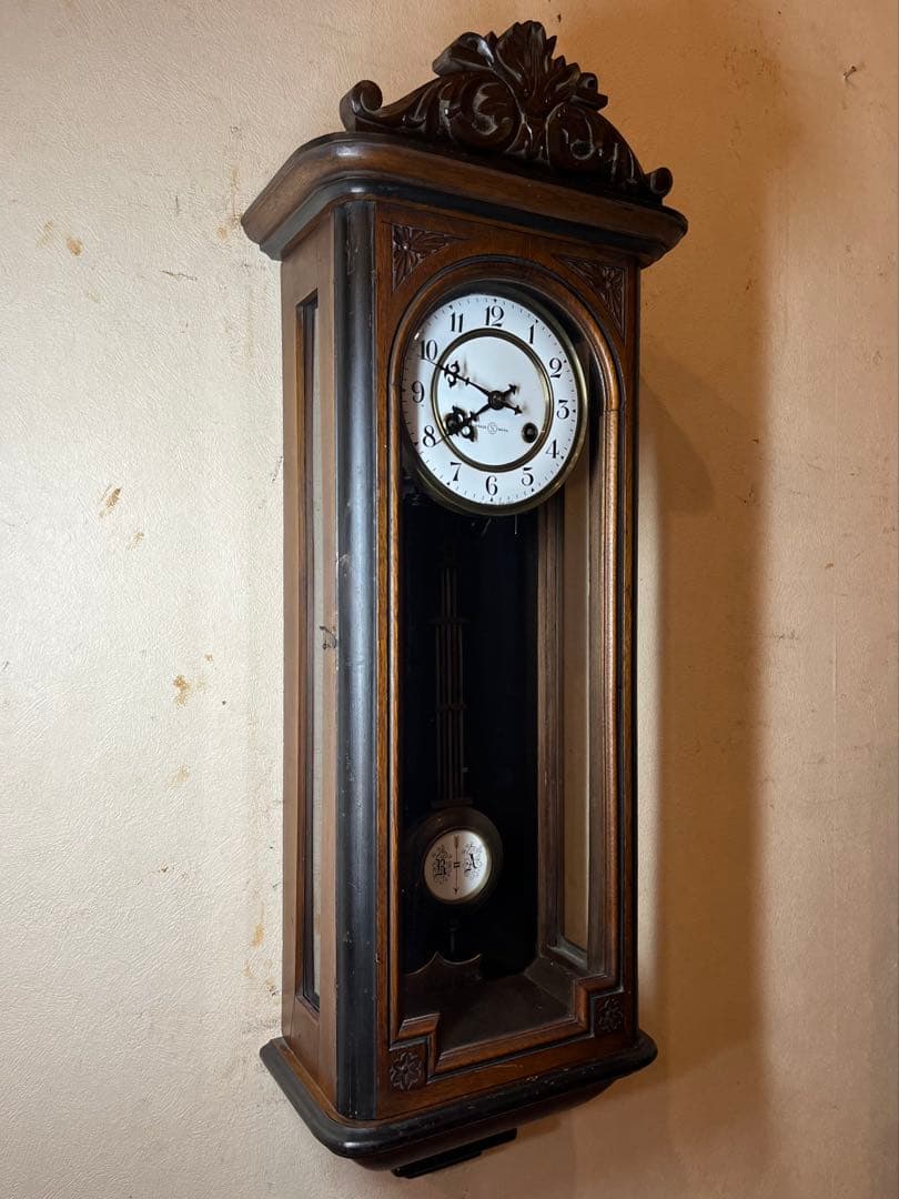 精工舎　角丸　柱時計　古時計　振子　ゼンマイ　ボンボン　レトロ　アンティーク時計