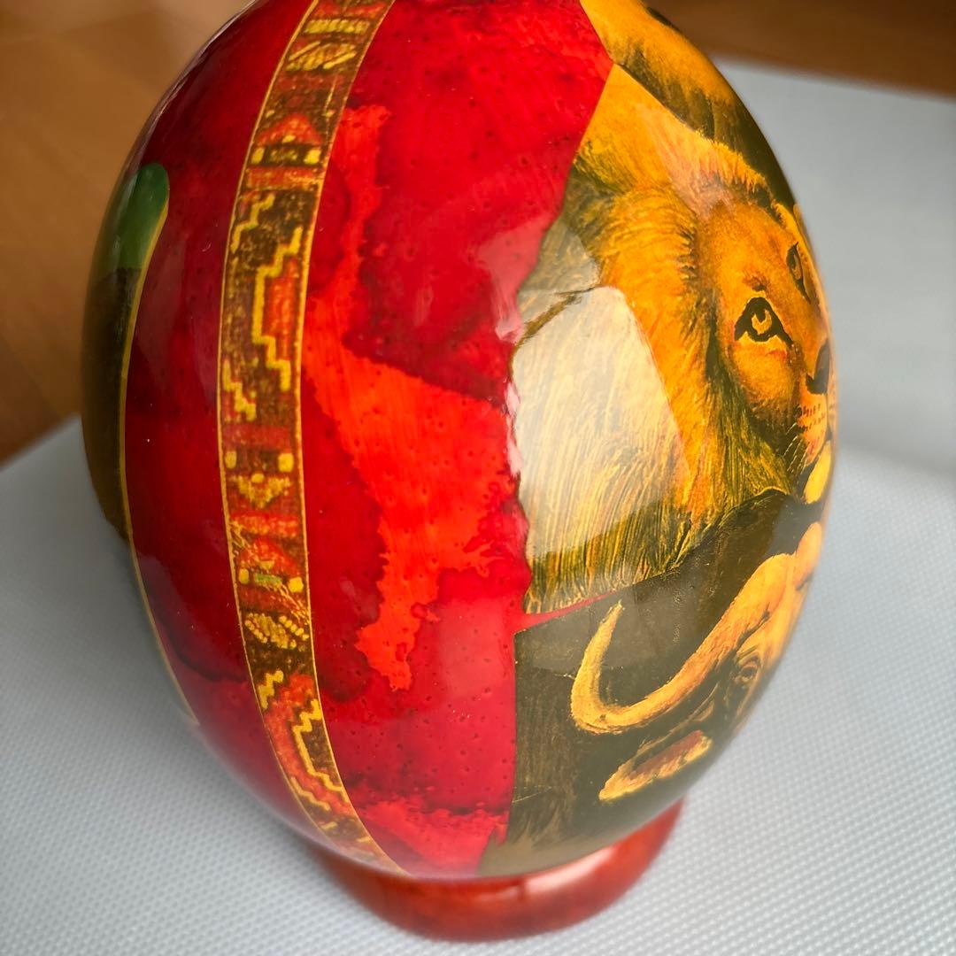 アフリカ民芸品、 ダチョウの卵アート - メルカリ