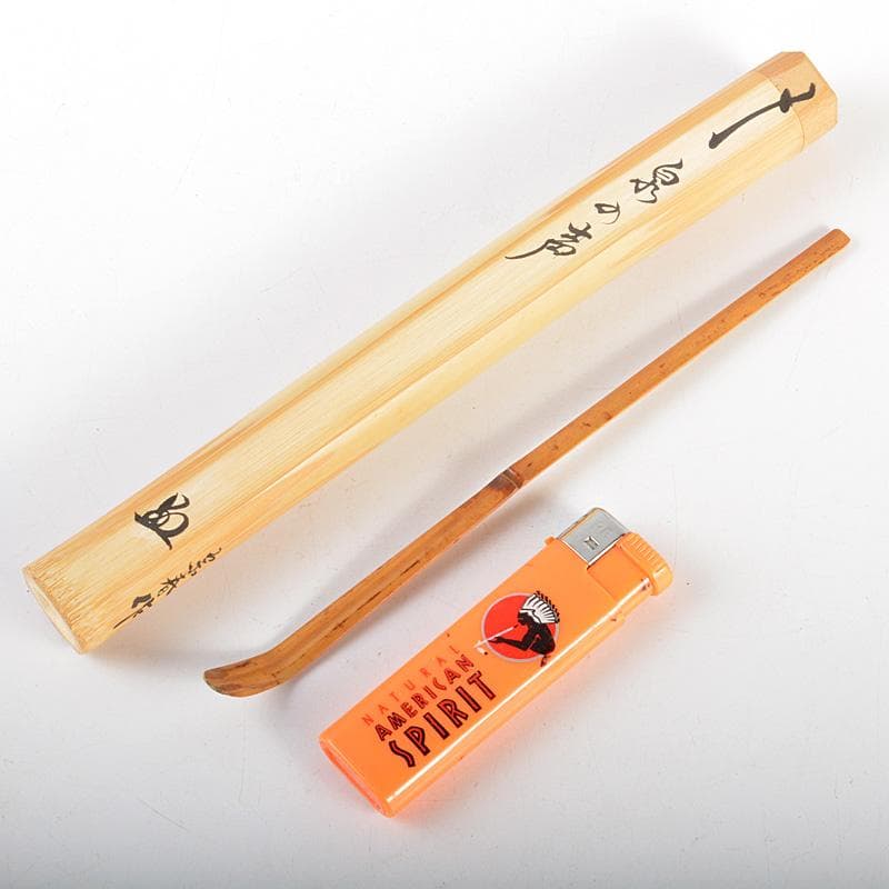 茶道具 宗春作 茶杓 銘「泉の声」 前大徳 柳生紹尚書付 共筒