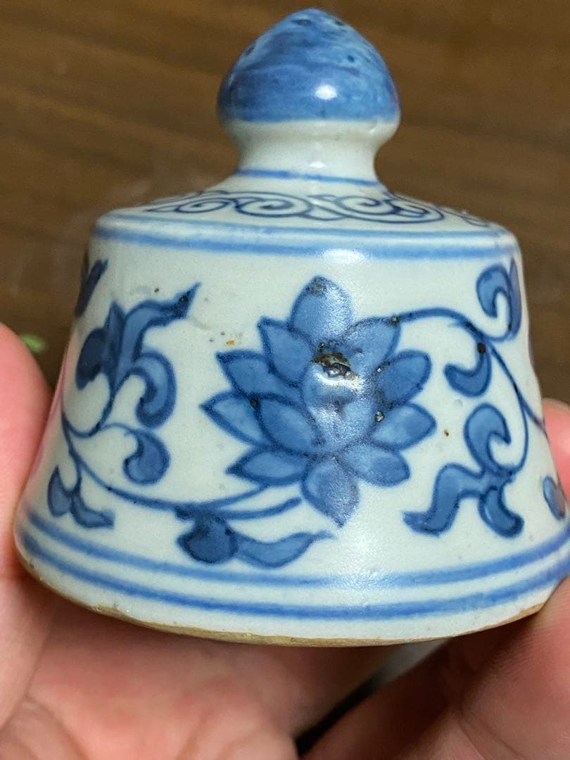 清時代 青花梅瓶 蓋付 中国美術 骨董品