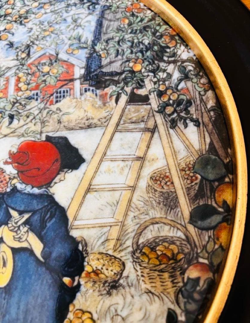 ロイヤルコペンハーゲン「ピッキングアップル」絵画プレート証明書と