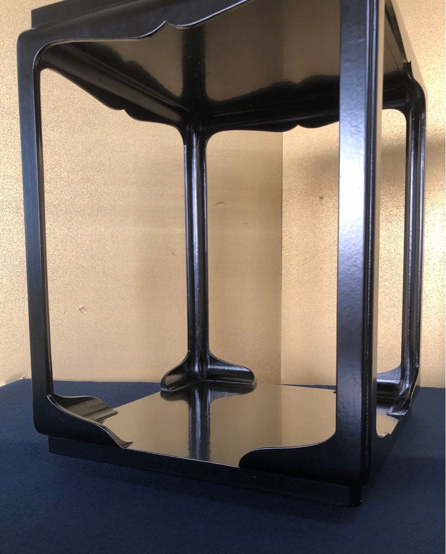 《R》茶道具 一閑塗 高麗卓 塗師 川瀬表完作 共箱　251208お4