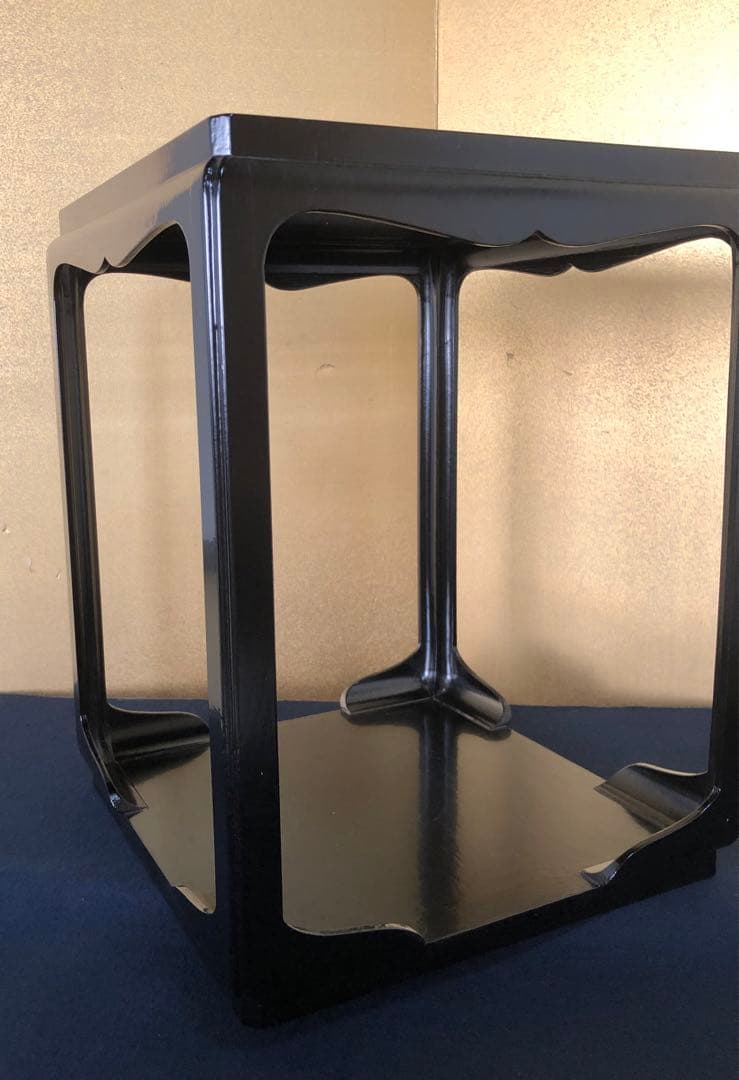 《R》茶道具 一閑塗 高麗卓 塗師 川瀬表完作 共箱　251208お4