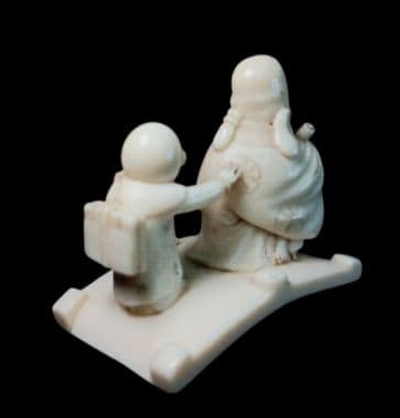 江戸時代 根付 「寿老人と唐子」 無銘 - メルカリ