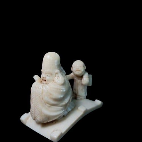 江戸時代 根付 「寿老人と唐子」 無銘 - メルカリ