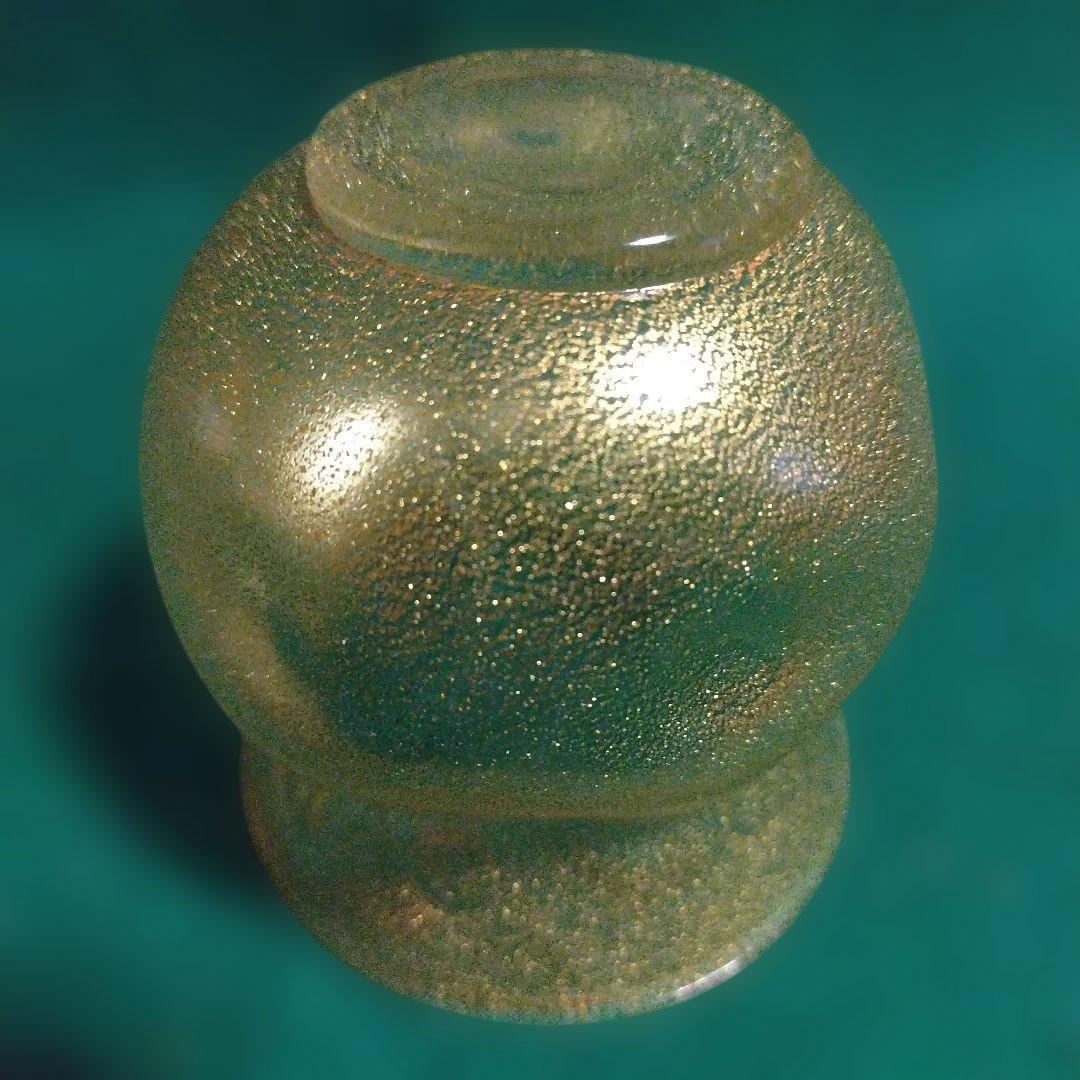 金色泡入りガラス茶器 木箱付き 岩田久利