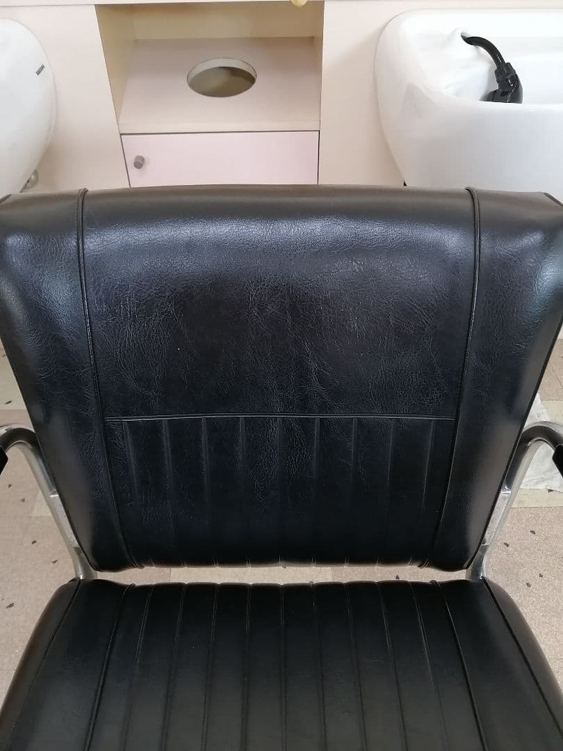 美容院用回転チェア 黒 合成皮革 美容院・理髪店用回転椅子 黒 合成