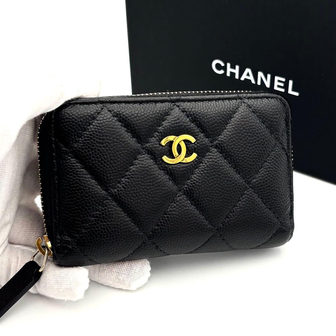 ☆箱付☆高級美品☆シャネル ラウンドファスナー ケース 財布 ココマーク