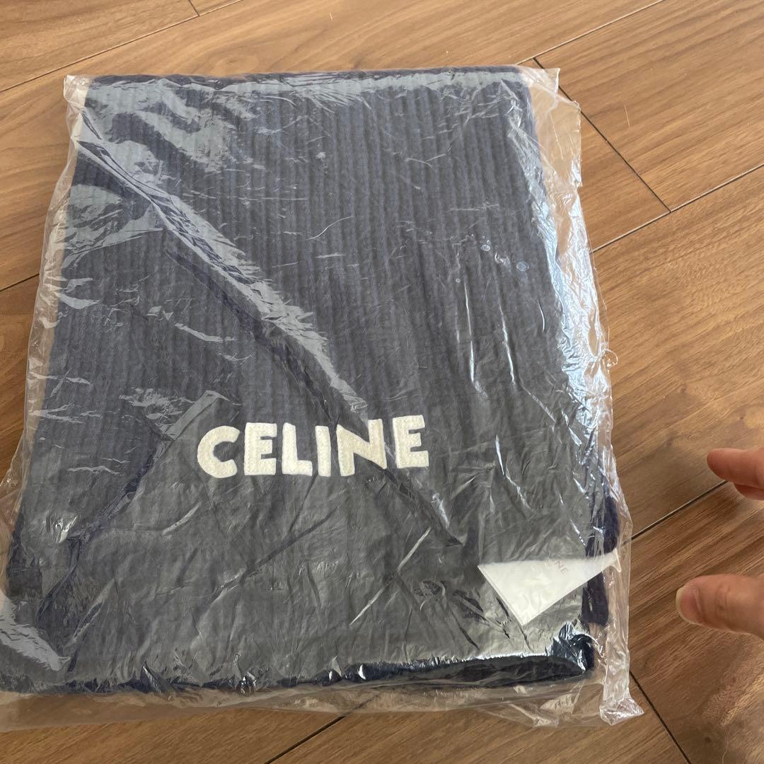 CELINE ネイビー マフラー Vintage Celine Scarf Celine Wool Scarf Vintage Wool Scarf Wool