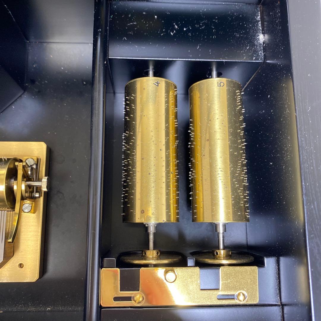 リュージュ50弁5曲　シリンダー式メカニカルオルゴール共箱東さ7-0219☆1F