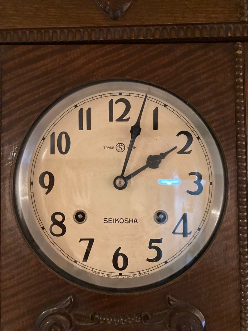 昭和レトロ　精工舎　ゼンマイ式振り子時計 ボンボン時計　稼働品②