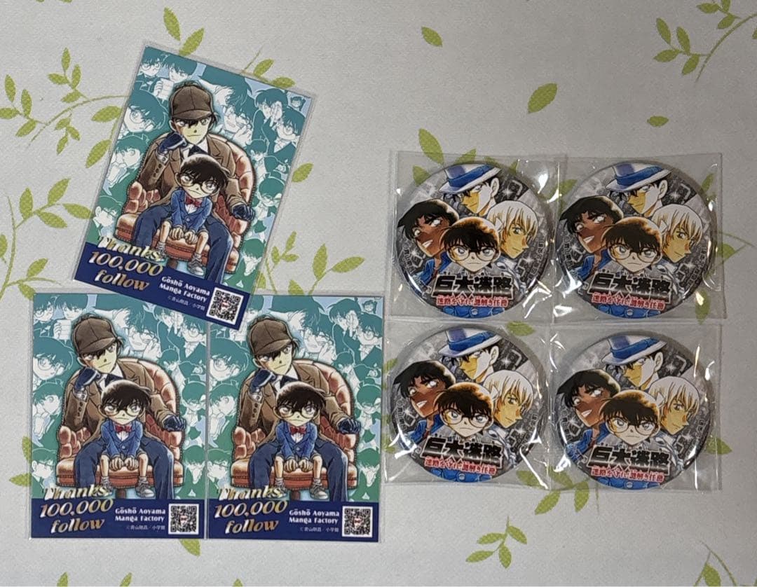 名探偵コナン 入館券 缶バッジ ステッカー チェキ風カードまとめ売り