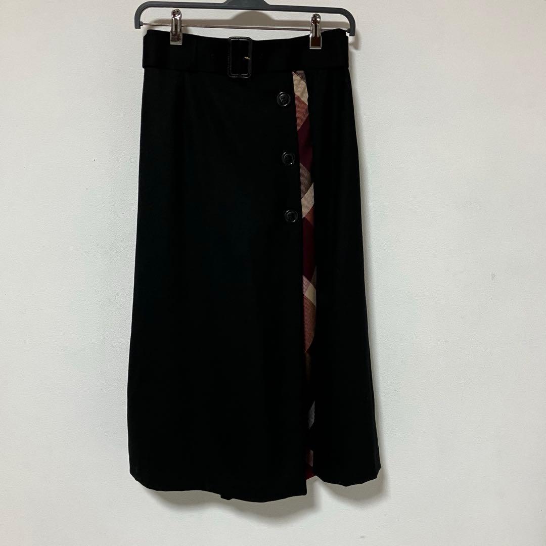 美品 ブルーレーベルクレストブリッジ ソフトサキソニーガウチョパンツ 38