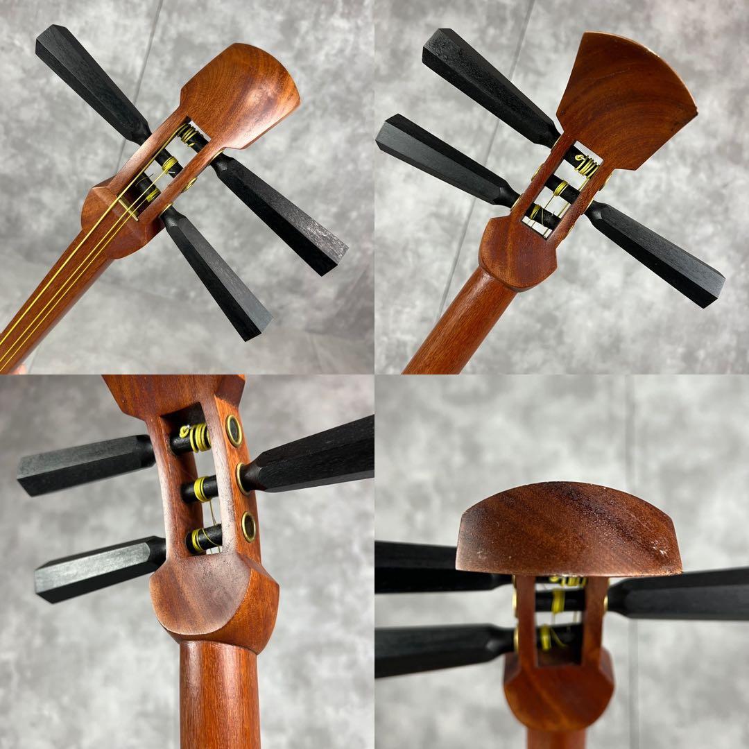 比較的美品 初心者おすすめ 津軽三味線 太棹 正寸 合皮 花梨 胴掛け