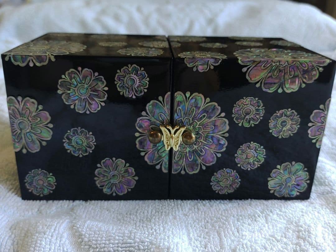 韓国伝統工芸品螺鈿 双子宝石箱 らでん ジュエリーボックス 貝細工