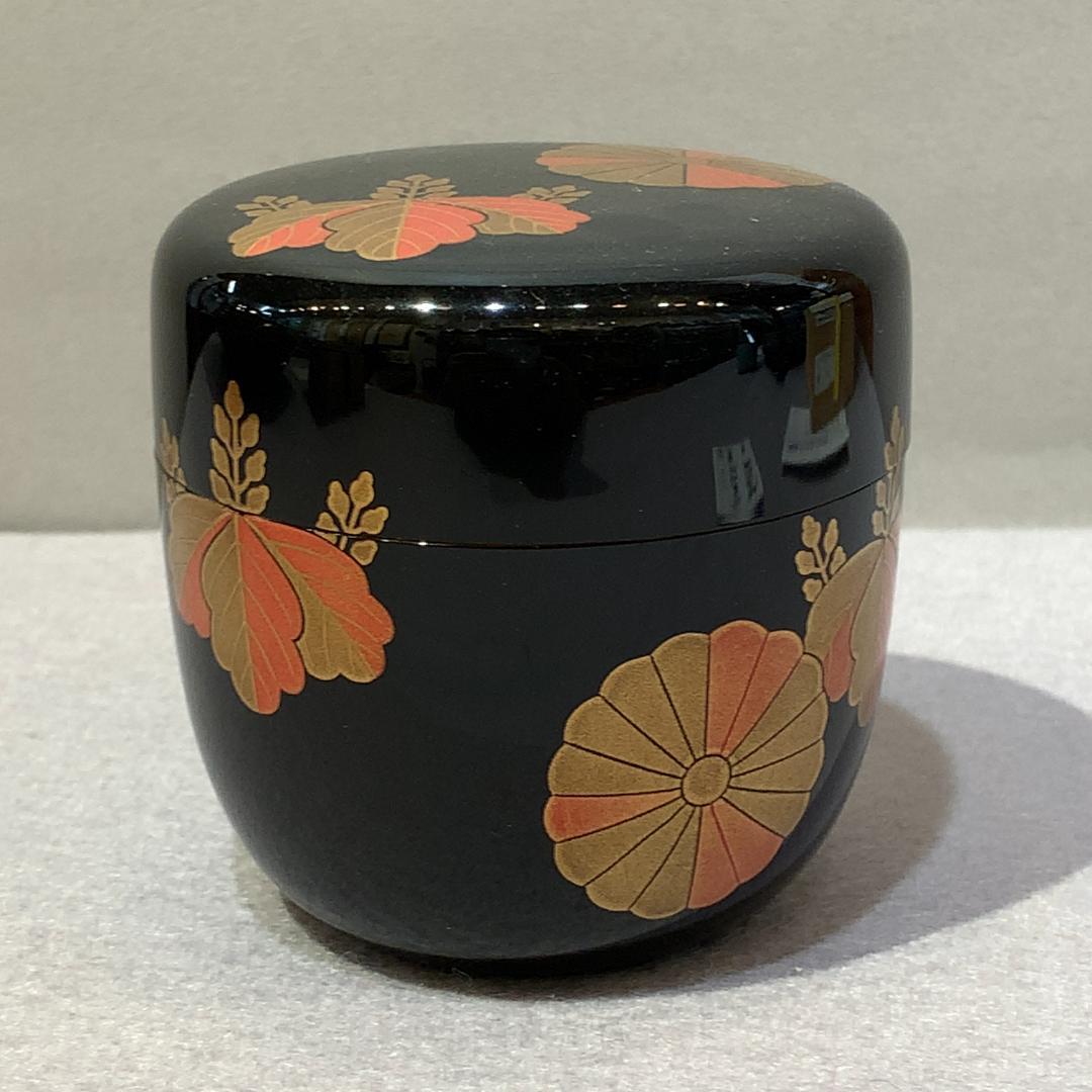 浜崎貞鳳 高台寺棗 内銀地 共箱／輪島塗薄茶器 お茶道具