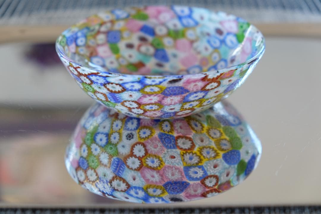 吹きガラス ミルフィオリ ムラーノガラス ヴェネチアングラス/小皿