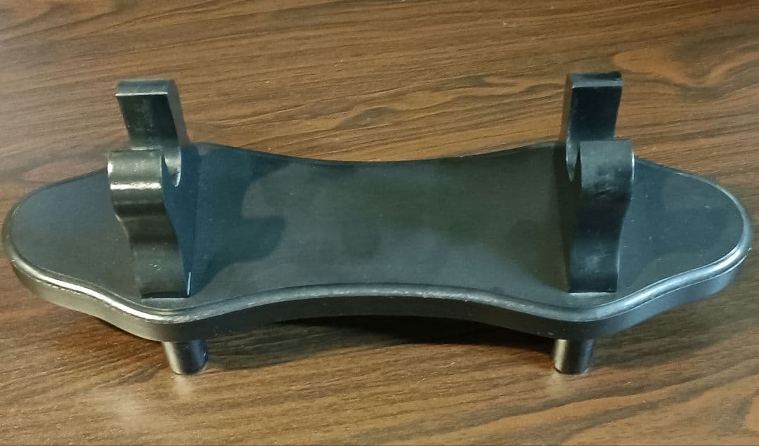 時代物 年代物 古銅 十手 兜割 鉢割 45,5cm 台座付き 甲冑 武具 鎧兜