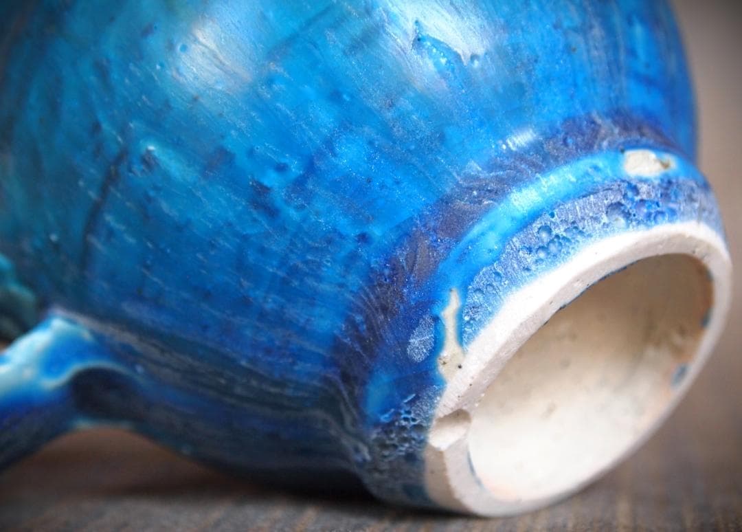 人気作家☆金澤尚宜☆うねうね青マグカップ☆あよお 人気作家☆金澤尚