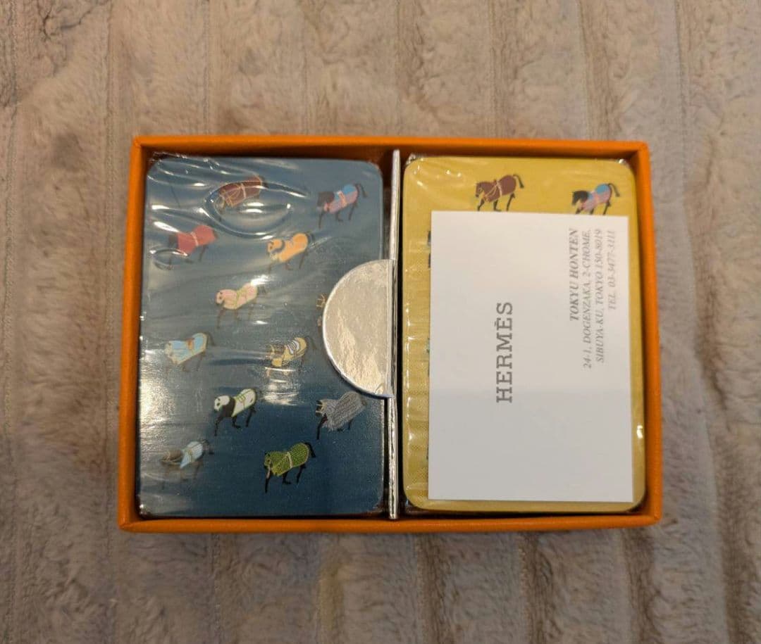【新品】HERMES ミニトランプ 馬柄 馬デザイン2種