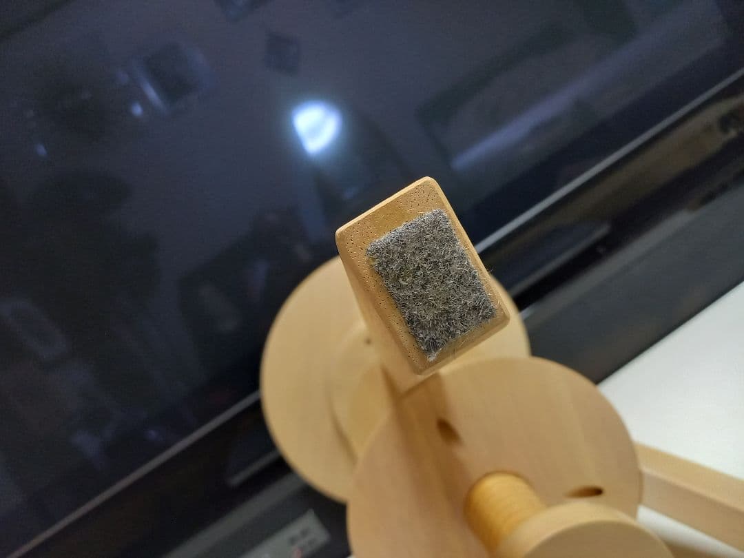 広松木工　スピンスツール　ミルクナチュラル　ウッド　チェック柄　クッション