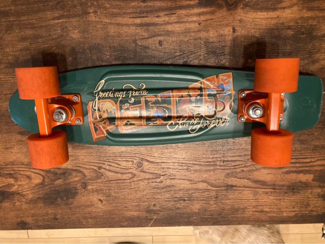 penny22インチ スケートボード グリーン／オレンジ スケートボードスタンド