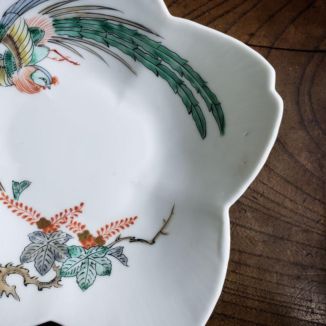 花形皿 変形皿 鳳凰 桐文様 古伊万里 柿右衛門様式 梅花 桜 窯印 明治