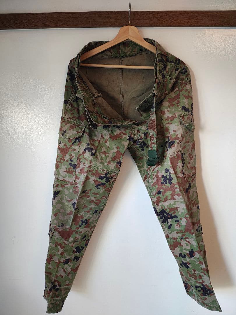 ハンドメイド 陸自迷彩コンバットシャツ 上下セット Mサイズ相当-公式
