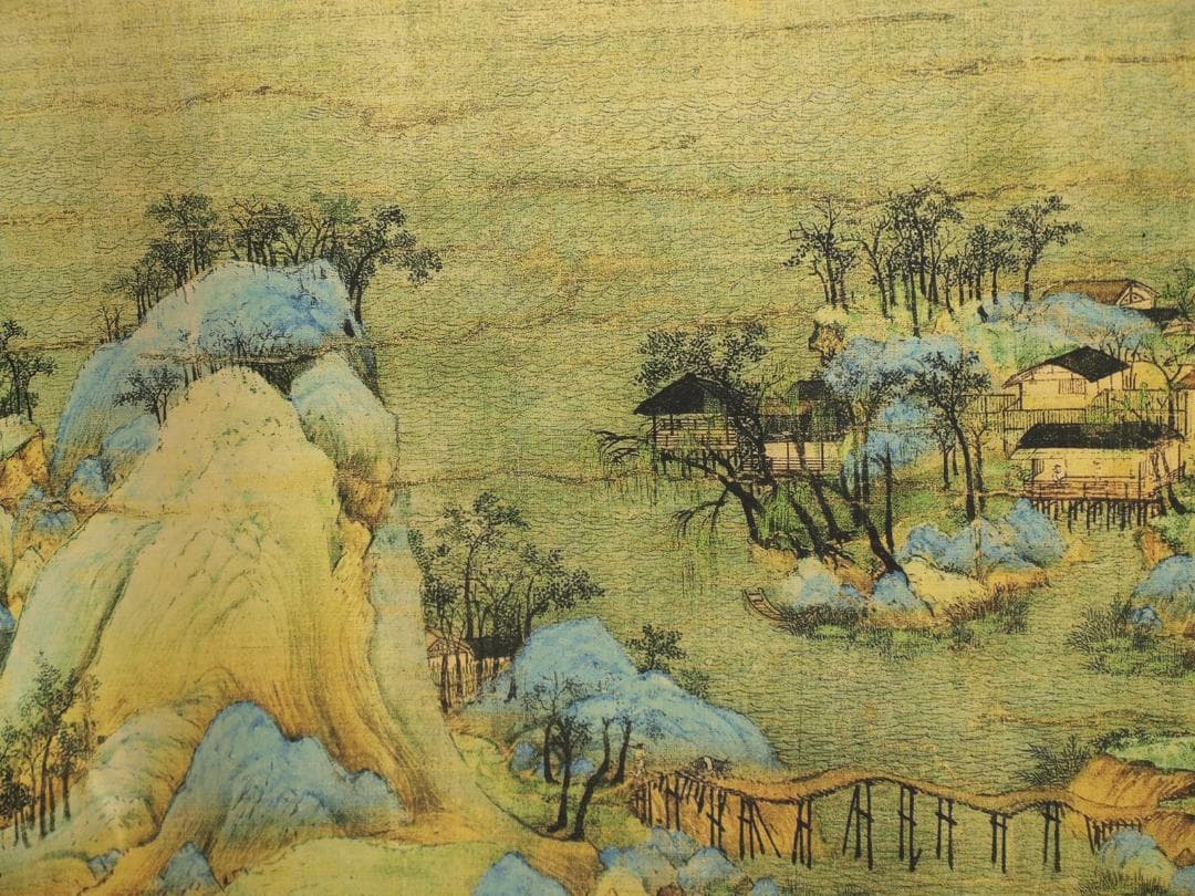 中国北宋時代 千裹江山図 人物掛け軸 激安骨董品 捲り BD648A13-3 販売