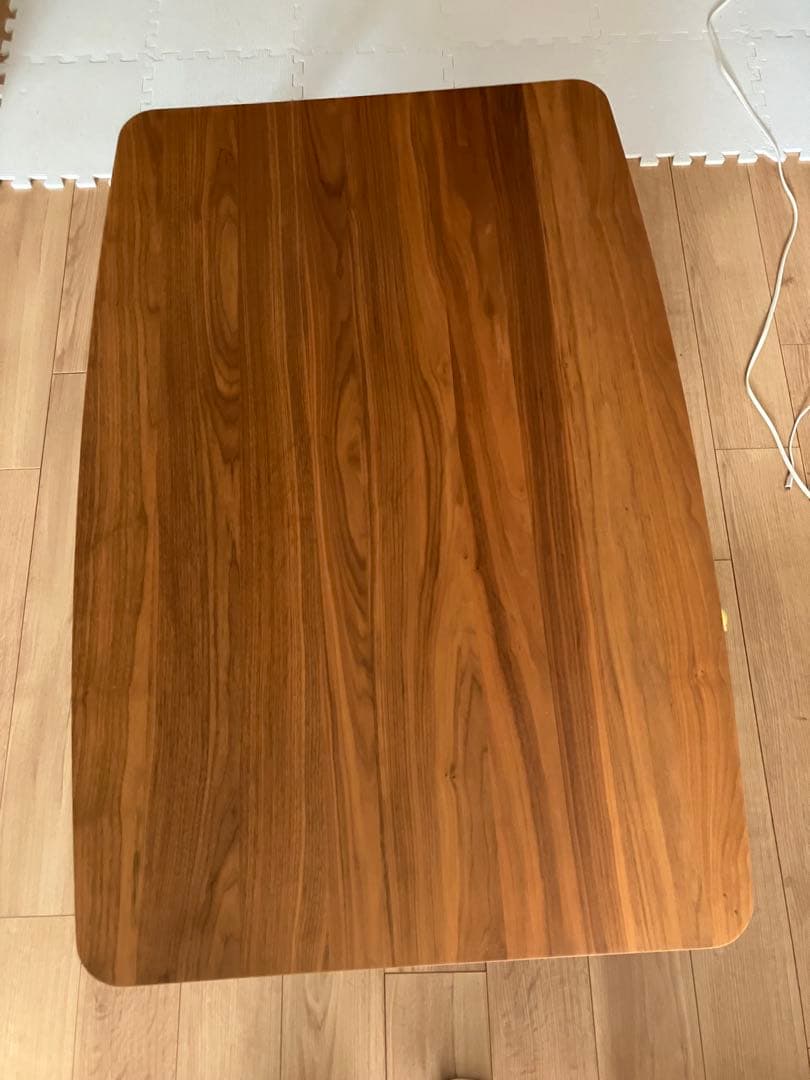 ブラウン 木製 ダイニングテーブル こたつ　高さ調節