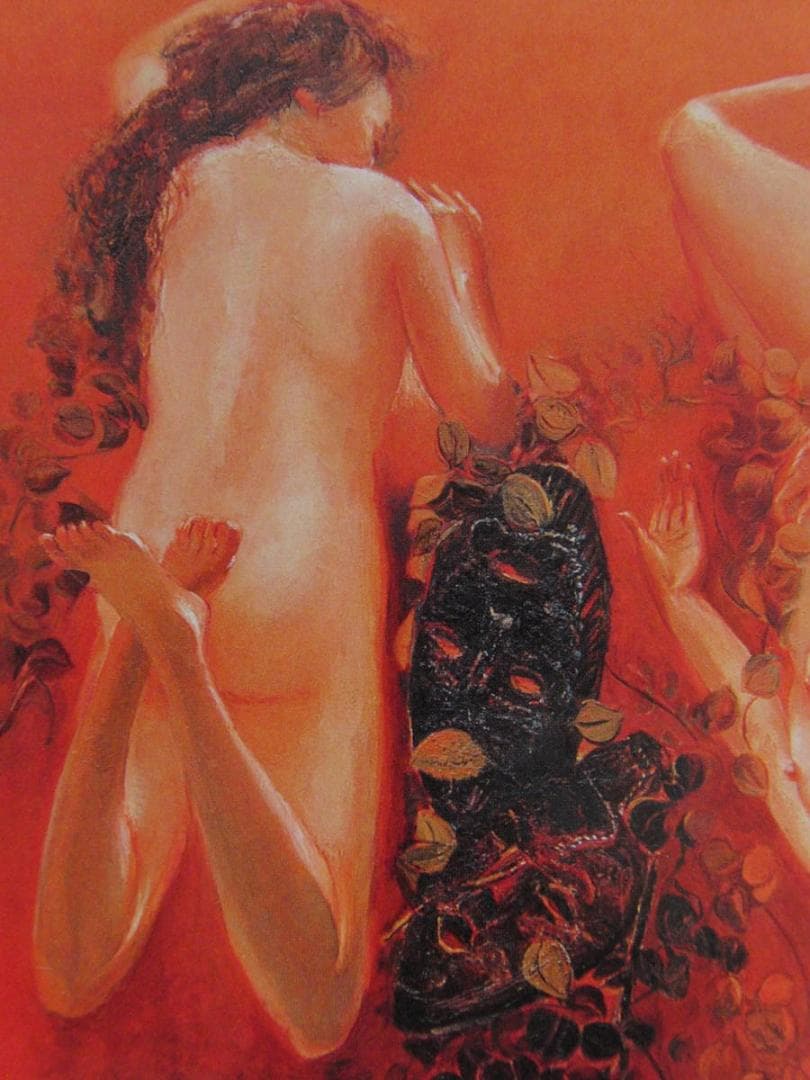 前畑省三、【パーントゥ・三態】、希少な額装用画集より、新品額装付