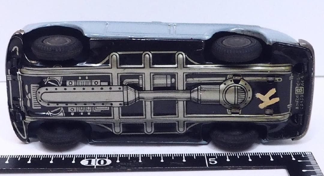 萬代屋【ダットサン セダン1000水色】ブリキtin toy car自動車□箱無