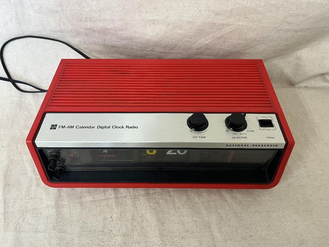 レトロパタパタデジタル置時計 ラジオ付き National RC-6030 当時物